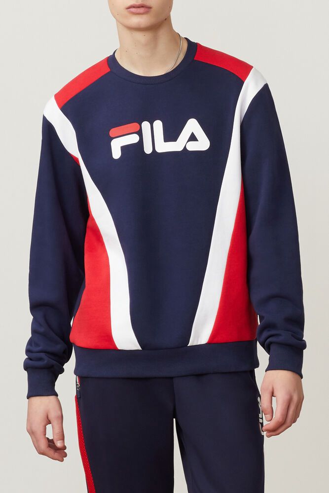 Fila Sweatshirt Mens Navy Juda Crew - Ireland 91347-JEOX